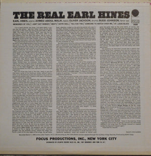 Earl Hines - The Real Earl Hines Recorded Live! In Concert Vinyl Record