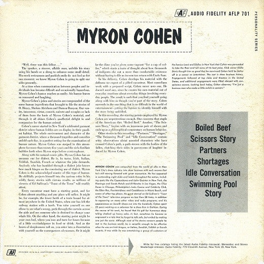 Myron Cohen - America's Funniest Storyteller