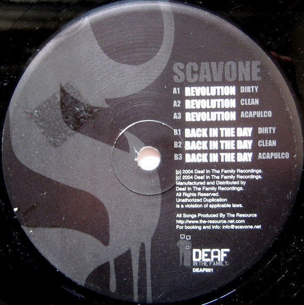 Don Scavone - Revolution / Back In The Day