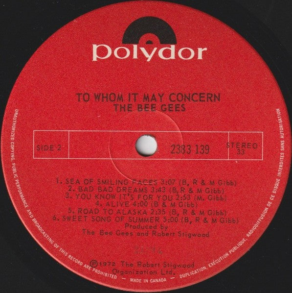 Bee Gees - To Whom It May Concern