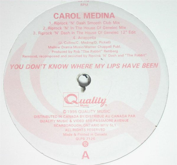 Carol Medina - You Don't Know Where My Lips Have Been