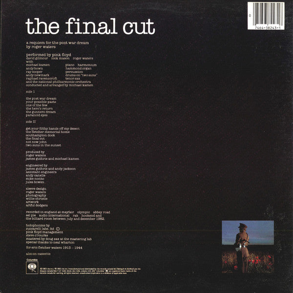 Pink Floyd - The Final Cut Vinyl Record