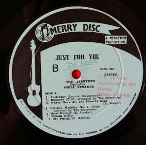 Merrymen, The Featuring Emile Straker - Just For You - 1966