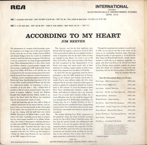 Jim Reeves - According To My Heart - 1969