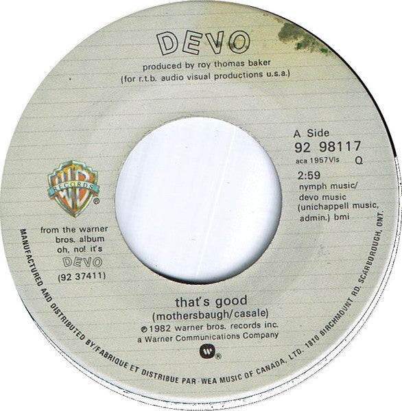 Devo - That's Good / What I Must Do - 1982