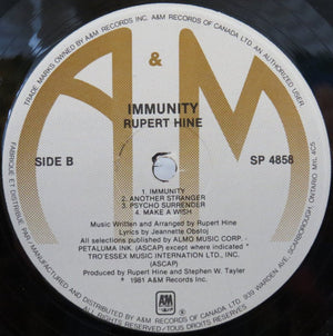 Rupert Hine - Immunity - 1981