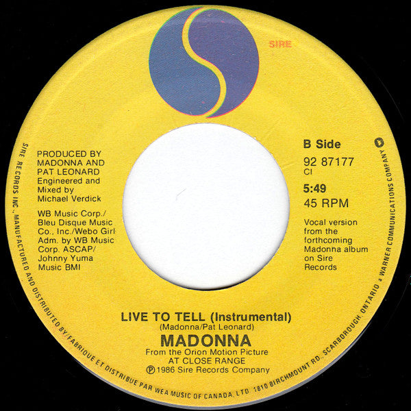 Madonna - Live To Tell