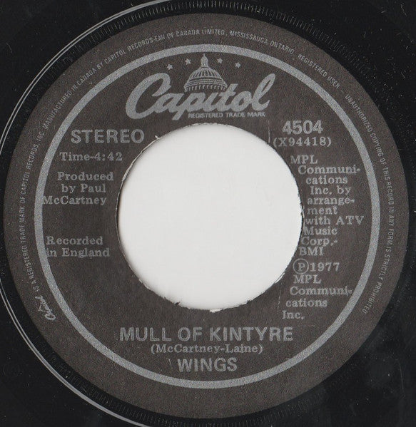 Wings - Mull Of Kintyre - 1977
