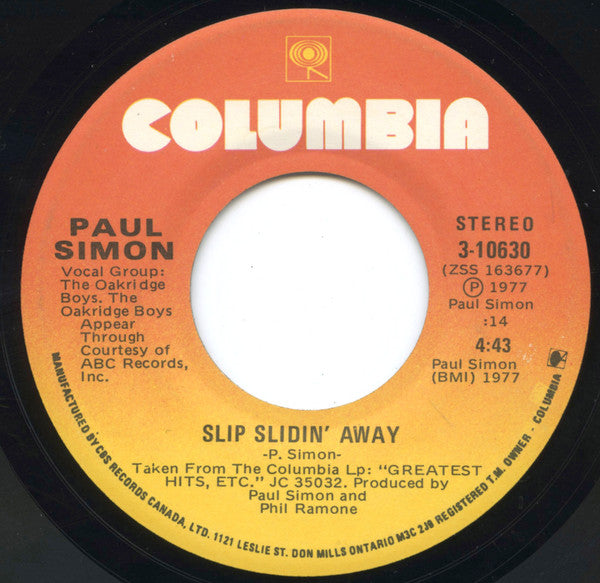 Paul Simon - Slip Slidin' Away - 1977