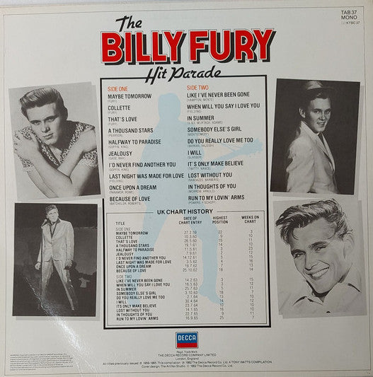 Billy Fury - The Billy Fury Hit Parade - 1982