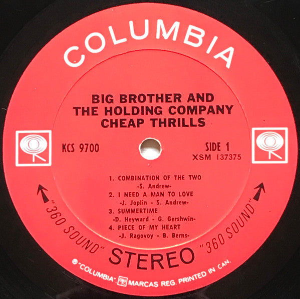 Big Brother & The Holding Company - Cheap Thrills Vinyl Record