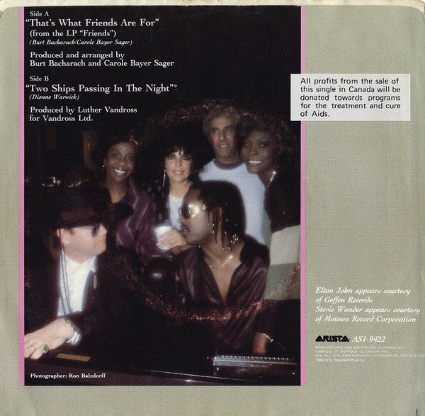 Dionne & Friends Featuring Elton John, Gladys Knight And Stevie Wonder - That's What Friends Are For - 1985