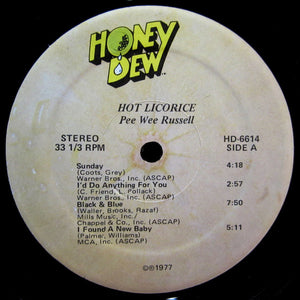 Pee Wee Russell - Hot Licorice Vinyl Record