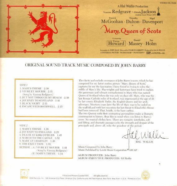 John Barry - Mary, Queen Of Scots (Original Sound Track)