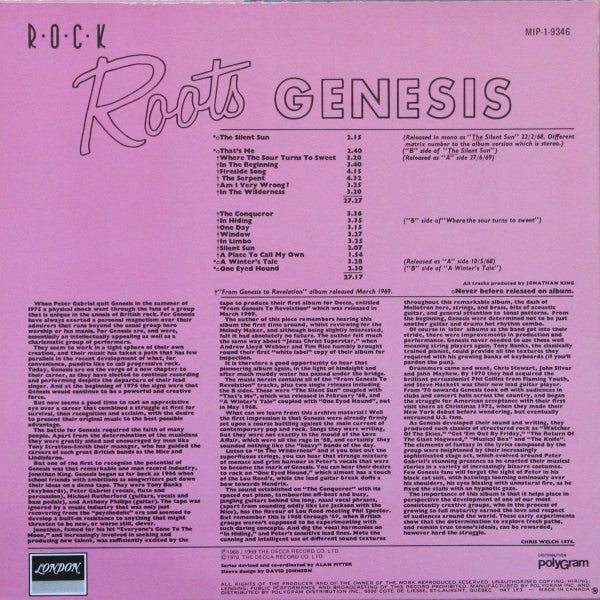 Genesis - Rock Roots - 1981