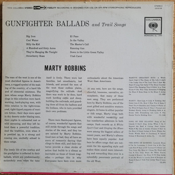 Marty Robbins - Gunfighter Ballads And Trail Songs -