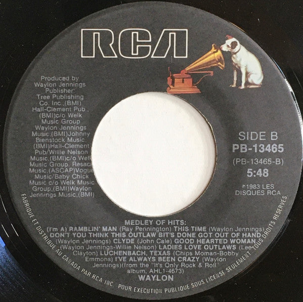 Waylon Jennings - Lucille (You Won't Do Your Daddy's Will) / Medley Of Hits - 1983