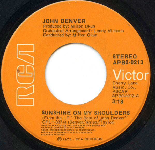 John Denver - Sunshine On My Shoulders - 1974