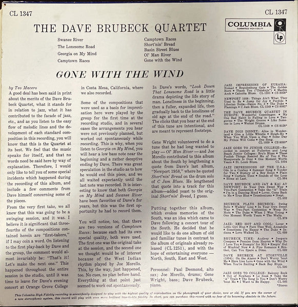 Dave Brubeck Quartet, The - Gone With The Wind - 1960