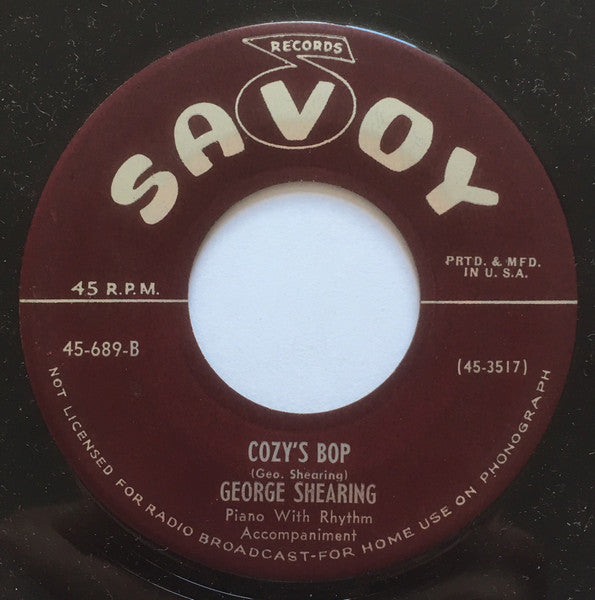 George Shearing - So Rare / Cozy's Bop