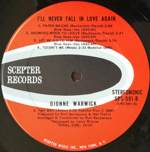 Dionne Warwick - I'll Never Fall In Love Again - 1970