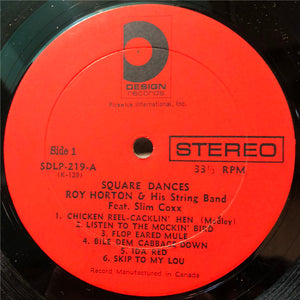Roy Horton & His String Band Featuring Slim Coxx - Square Dances -