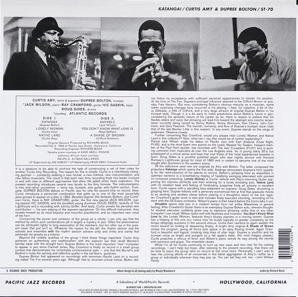 Curtis Amy & Dupree Bolton - Katanga! - 2021