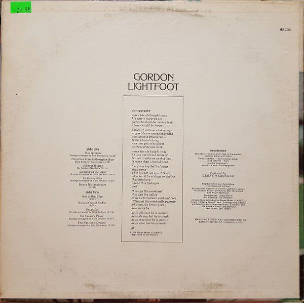 Gordon Lightfoot - Don Quixote -