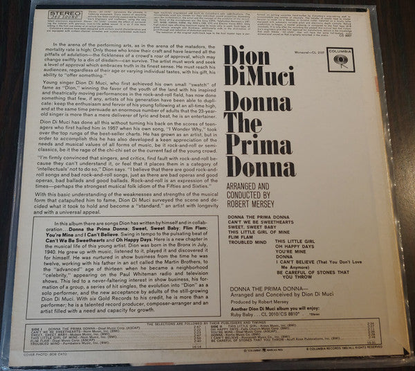 Dion DiMucci - Donna The Prima Donna - 1963