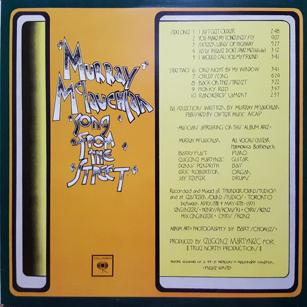 Murray McLauchlan - Song From The Street - 1971