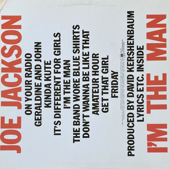 Joe Jackson - I'm The Man - 1979