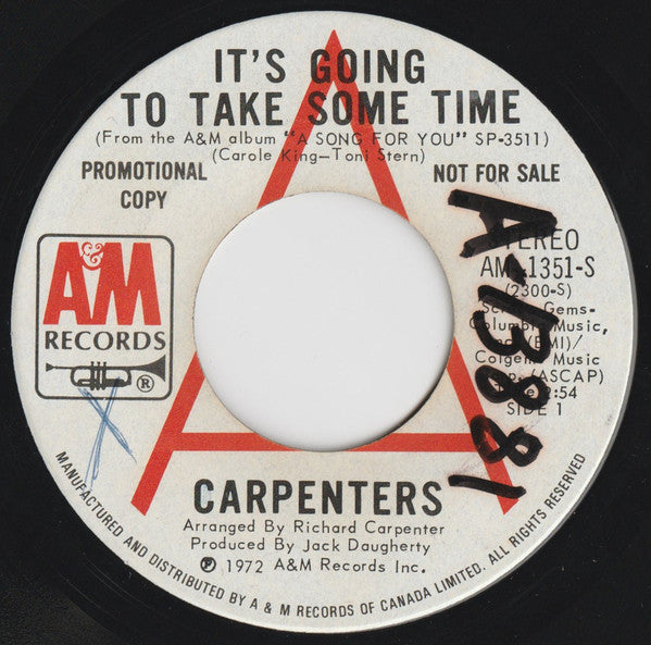 Carpenters - It's Going To Take Some Time