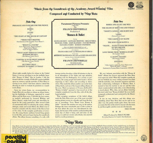 Nino Rota - Romeo & Juliet: Music From The Soundtrack Of The Academy Award-Winning Film