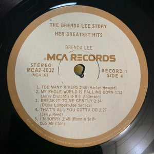Brenda Lee - The Brenda Lee Story Her Greatest Hits Vinyl Record