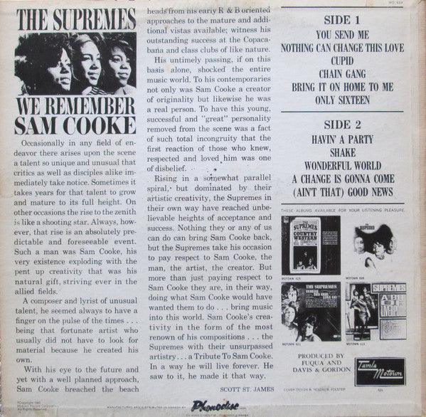 Supremes, The - We Remember Sam Cooke - 1967