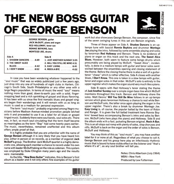 George Benson With Brother Jack McDuff Quartet, The - The New Boss Guitar Of George Benson -