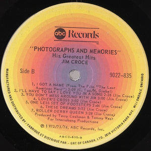 Jim Croce - Photographs & Memories: His Greatest Hits - 1974
