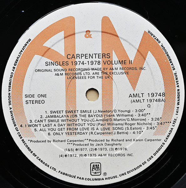 Carpenters - The Singles 1974-1978 - 1978