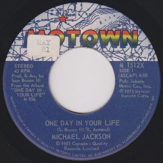 Michael Jackson - One Day In Your Life / Take Me Back
