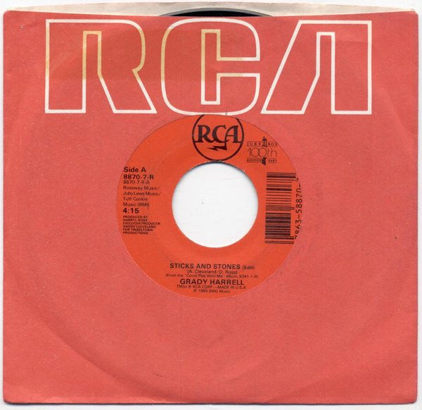 Grady Harrell - Sticks And Stones / About Face - 1989