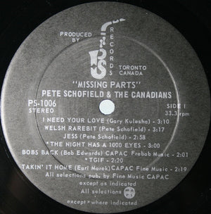 Pete Schofield And The Canadians Featuring Jenny Moyle - Missing Parts - 1979