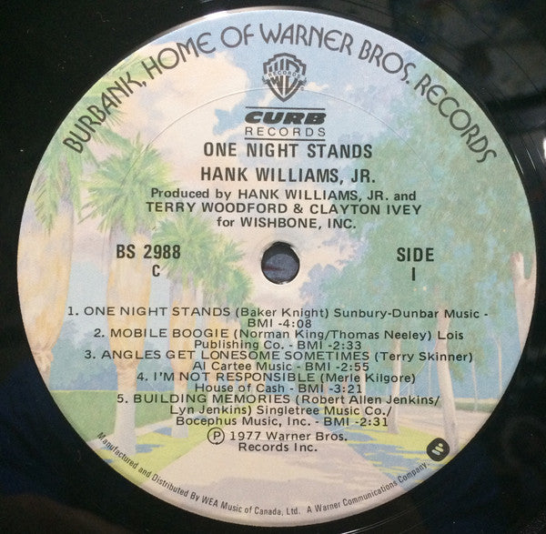 Hank Williams, Jr. - One Night Stands Vinyl Record