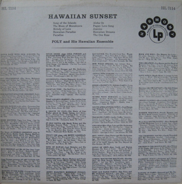 Poly And His Hawaiian Ensemble - Hawaiian Sunset -