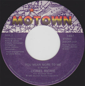 Lionel Richie - You Are / You Mean More To Me - 1983