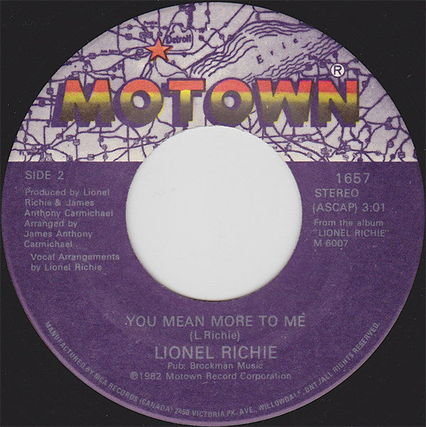 Lionel Richie - You Are / You Mean More To Me - 1983