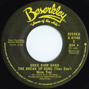 Greg Kihn Band - The Break Up Song (They Don't Write 'Em) - 1981