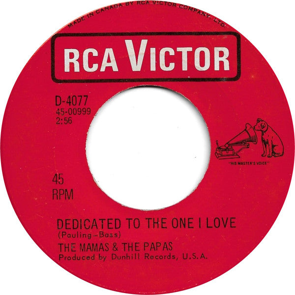 Mamas & The Papas, The - Dedicated To The One I Love - 1967