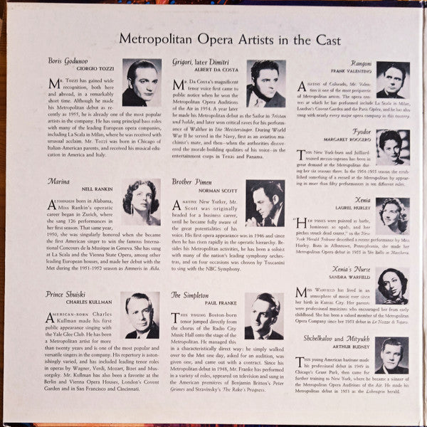 Modest Mussorgsky - Giorgio Tozzi, Metropolitan Opera House Orchestra, The, Dimitri Mitropoulos - Boris Godunov - 1956