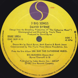 David Byrne - 3 Big Songs - 1981