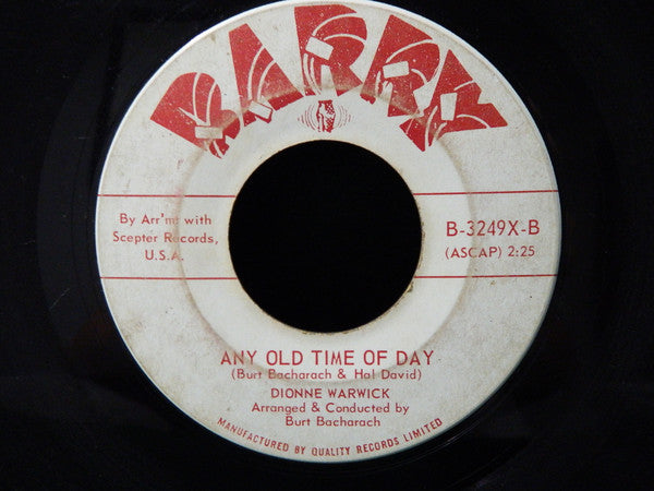Dionne Warwick - Walk On By / Any Old Time Of Day - 1964